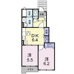 セレーノ B棟【102号室】の間取り
