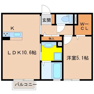 ボヌール吉村 (仮称)D-room吉村町【202号室】の間取り