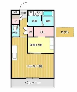 バンベールNorth【302号室】の間取り