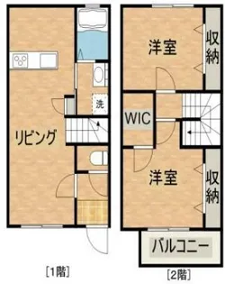 アテレーゼ下北方【B棟 105号室】の間取り