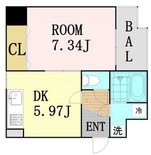 R SQUARE東天満【8階】の間取り