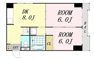 シティコート東扇町【3階】の間取り