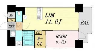 セレ—ナコンフォルト天神橋【3階】の間取り