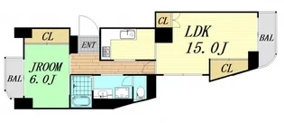 コープ野村梅田B棟【8階】の間取り
