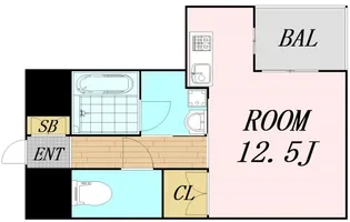 エスタブレ南森町【4階】の間取り