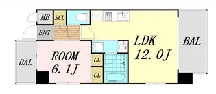 プレジオ内代【6階】の間取り