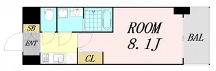 S-RESIDENCE阿波座WEST【4階】の間取り