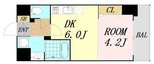 S-RESIDENCE阿波座WEST【4階】の間取り