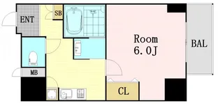 レジュールアッシュ梅田アクシア【14階】の間取り
