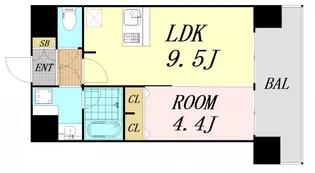 プレサンス大阪天満リバーシア【7階】の間取り