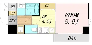 ソルレヴェンテ梅田【7階】の間取り