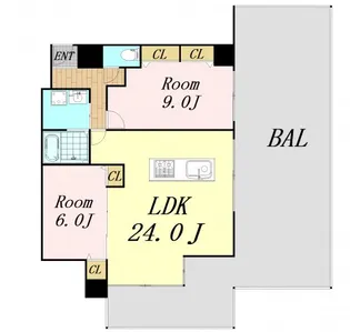 ザグランドビューオオサカ【3階】の間取り