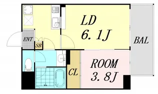 フェーリス塚本【4階】の間取り
