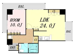 ザグランドビューオオサカ【4階】の間取り