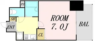 リーガル都島【6階】の間取り