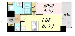 プレサンス難波インフィニティ【11階】の間取り