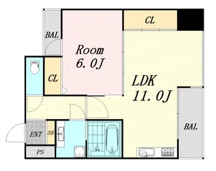 K-CRAFT UMEDA161【2階】の間取り