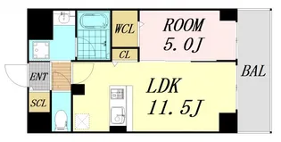 ルアナ北梅田【2階】の間取り