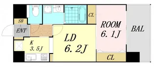 ラグレース福島【2階】の間取り