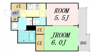 エトワール北梅田【7階】の間取り