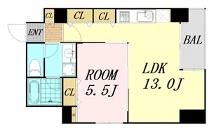 K-CRAFT UMEDA161【5階】の間取り