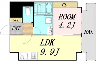 モデラート上町台【6階】の間取り