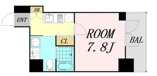 エグゼ難波南Ⅵ【4階】の間取り
