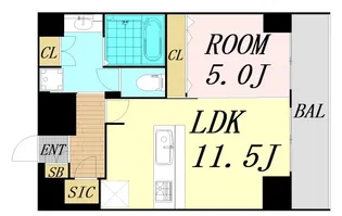 Dimus新大阪【15階】の間取り