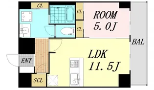 Dimus新大阪【10階】の間取り