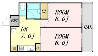 大阪府大阪市北区大淀中3丁目【マンション】の間取り