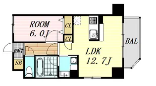 プライム大阪城北【2階】の間取り