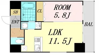 ORSUS新大阪【12階】の間取り