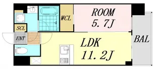 グランカーサ新大阪SOUTH【5階】の間取り