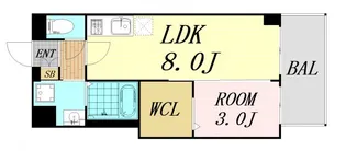セレニテ谷九プリエ【2階】の間取り
