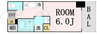 プレサンス天満ステーションフロント【10階】の間取り
