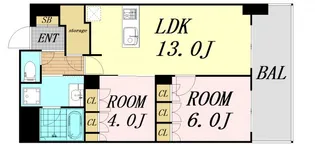 RJR堺筋本町タワー【7階】の間取り