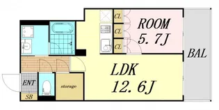 RJR堺筋本町タワー【6階】の間取り