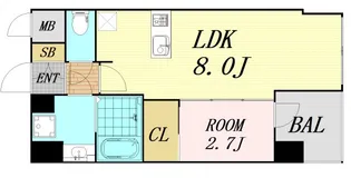 HS梅田EAST【15階】の間取り