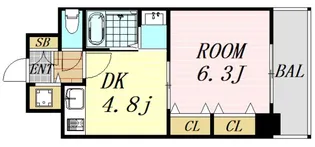 プルミエール江坂【7階】の間取り