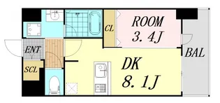 エステムコート梅田・天神橋Ⅳ ステーションフロント【2階】の間取り