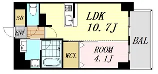フランディル・オーラ江坂【1階】の間取り