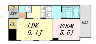 アーバンフラッツ西中島【10階】の間取り