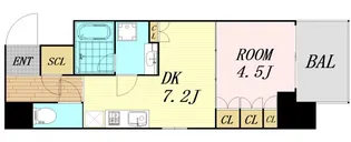 ザパークハビオ堂島【9階】の間取り