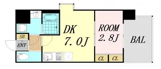プライマル南森町【4階】の間取り