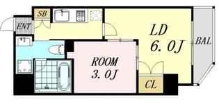 メゾニティクイーン阿波座【7階】の間取り