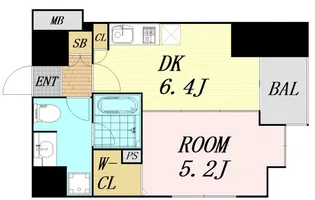 プレサンスNEO中之島公園【7階】の間取り