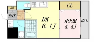プレジオ都島【2階】の間取り