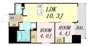 セレニテフラン野田阪神駅前【12階】の間取り