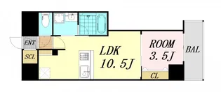 クロスレジデンス阿波座【9階】の間取り