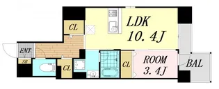 ハイデンス梅ヶ枝【5階】の間取り
